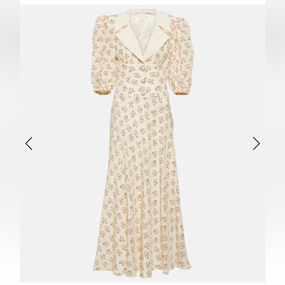 Alessandra Rich Floral silk Midi dress